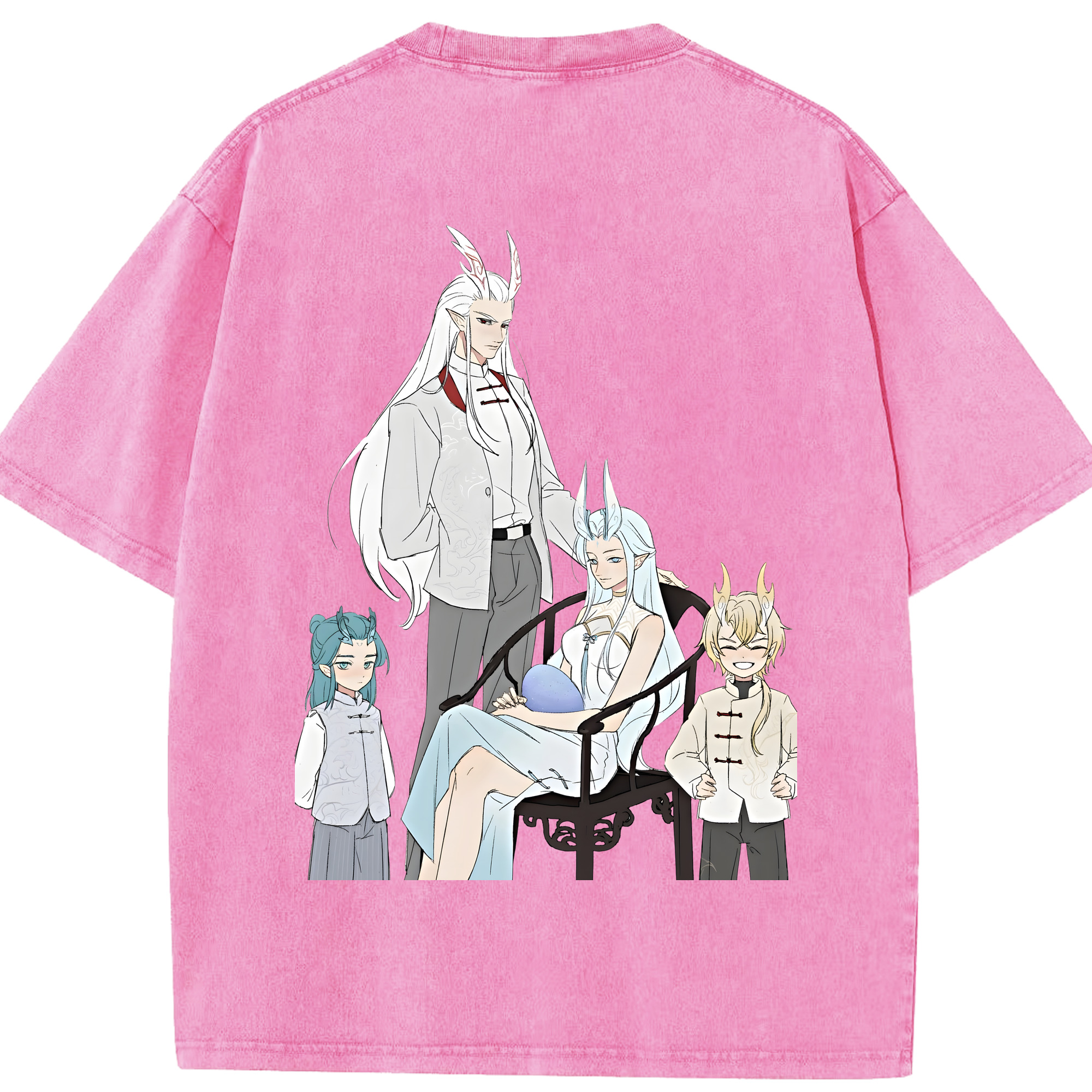 （画像用） Ne Zha 2 ナタ 魔童の大暴れ 綿100% ヴィンテージ風 半袖Tシャツ（背面プリント）